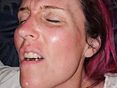Bareback anal creampie on vocal wife